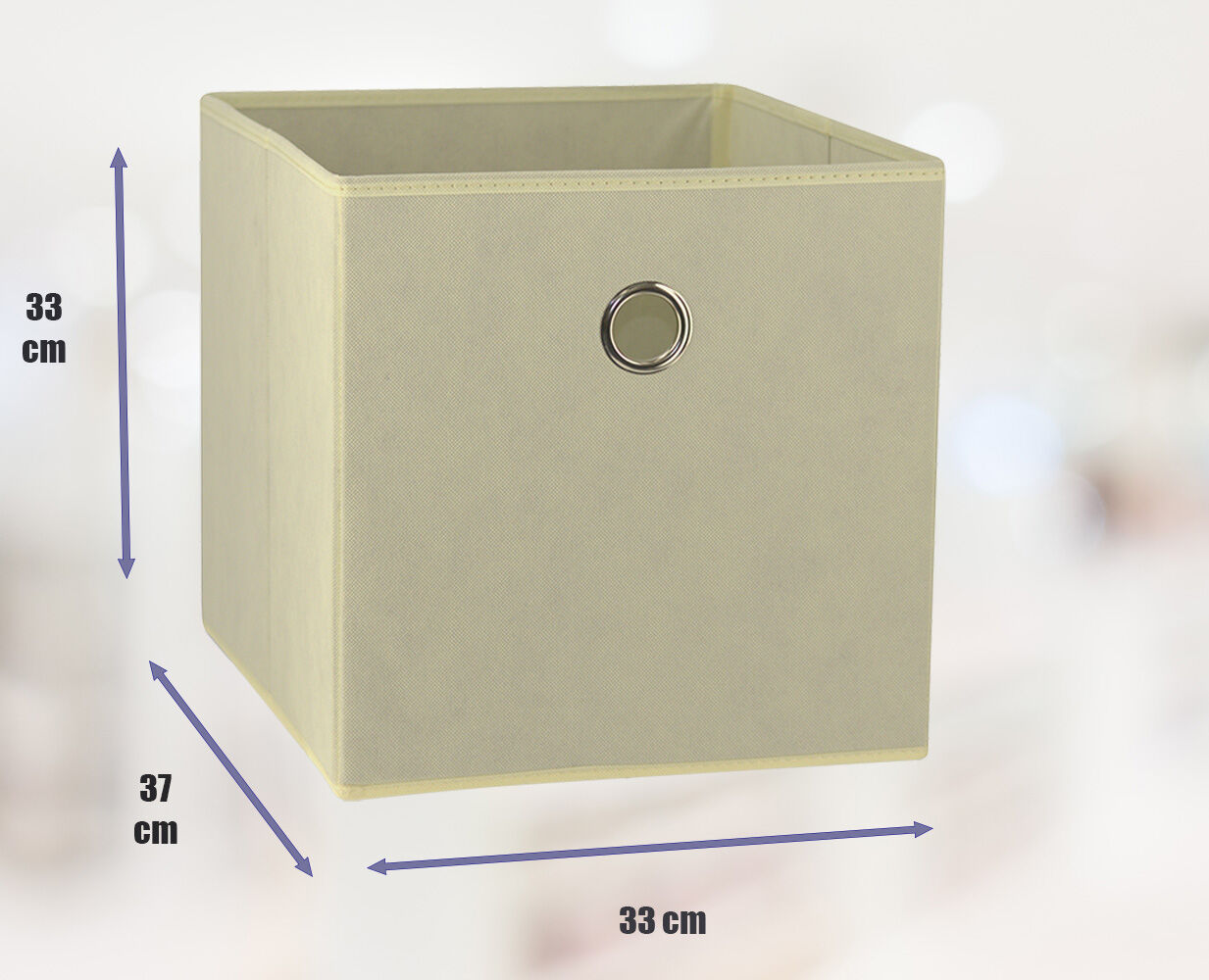 Beige 6-Pack Foldable Storage Cubes - Fabric Bookcase Organisers