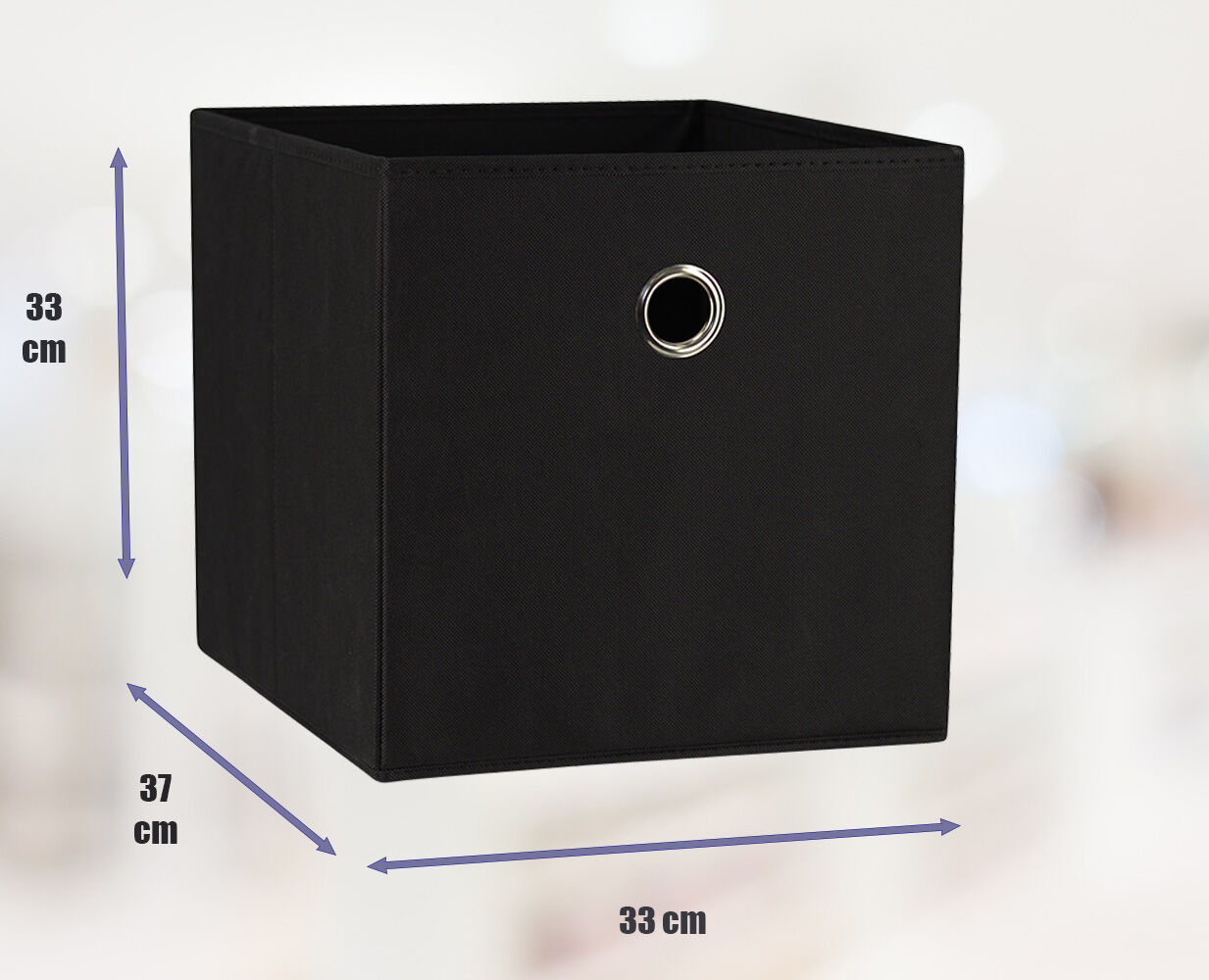 Black 6-Pack Foldable Storage Cubes - Fabric Bookcase Organisers