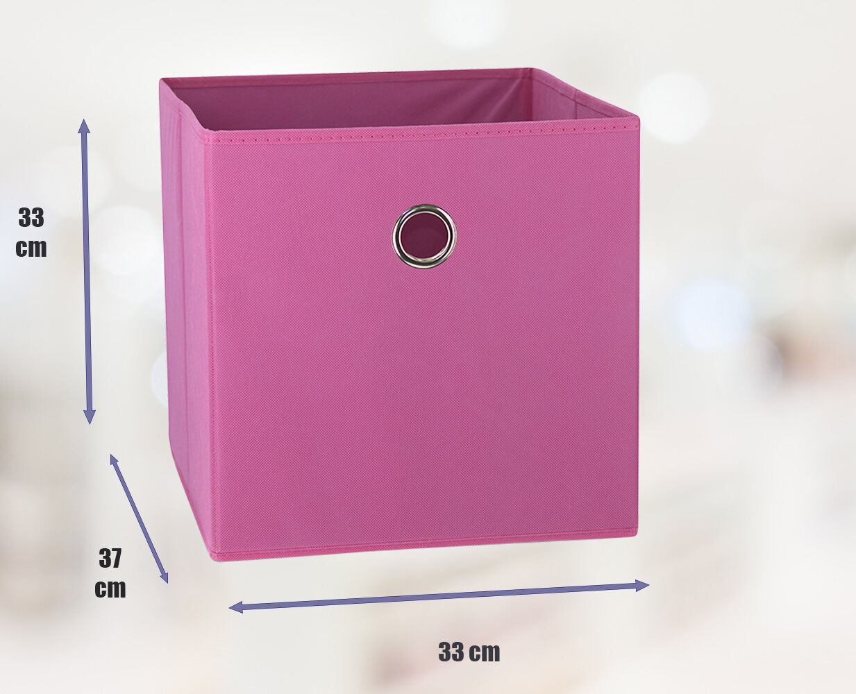 Dark Pink 6-Pack Foldable Storage Cubes - Fabric Bookcase Organisers