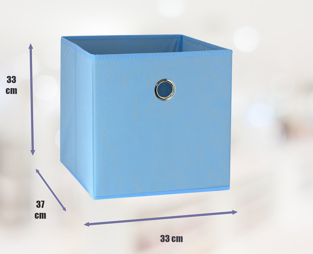 Blue 6-Pack Foldable Storage Cubes - Fabric Bookcase Organisers