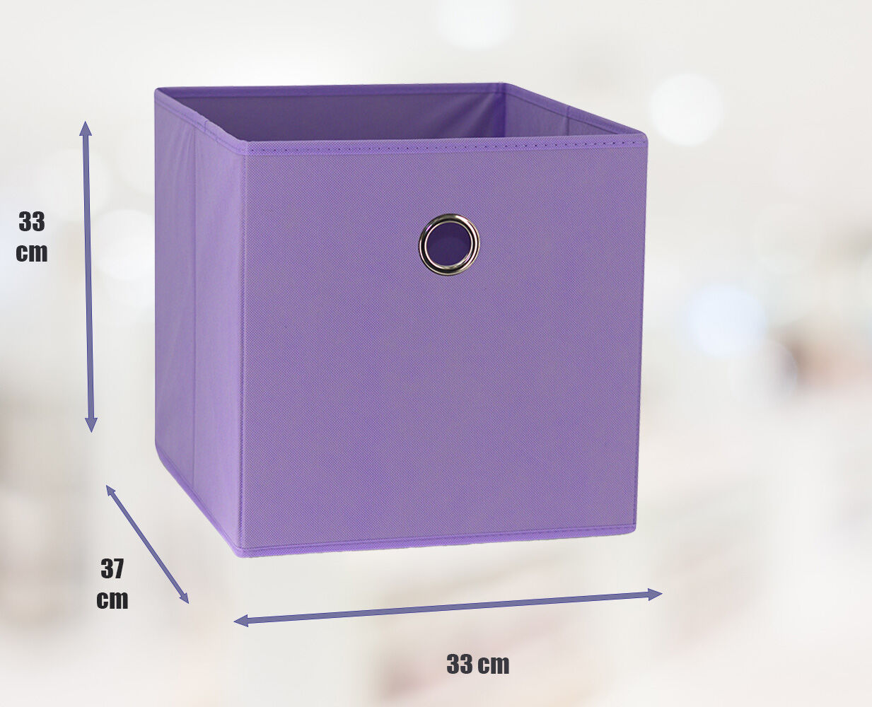 SORTI 33x33x27 CM PURPLE 6-Pack Foldable Storage Cubes - Fabric Bookcase Organizers for Toys and More