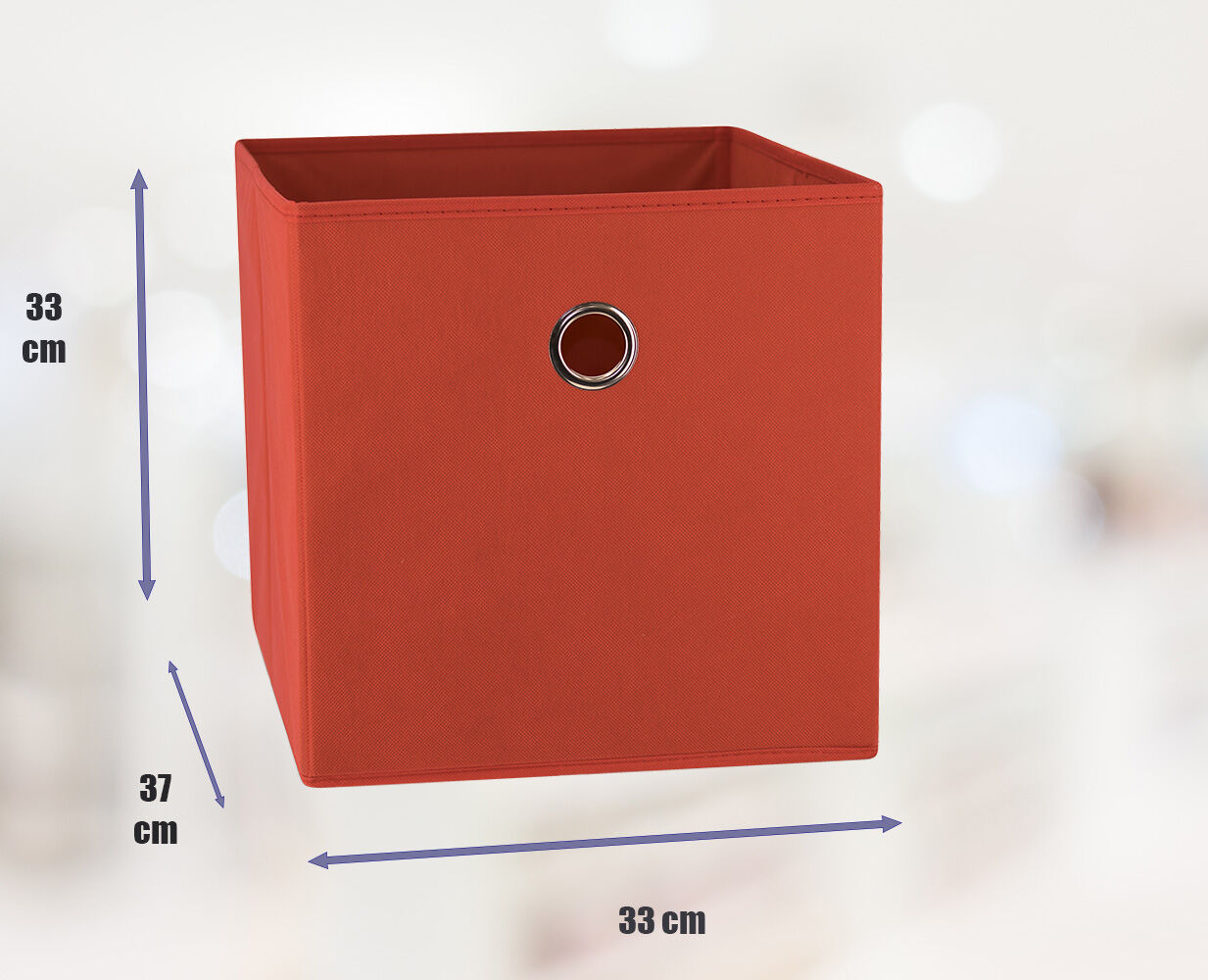 Red 6-Pack Foldable Storage Cubes - Fabric Bookcase Organisers