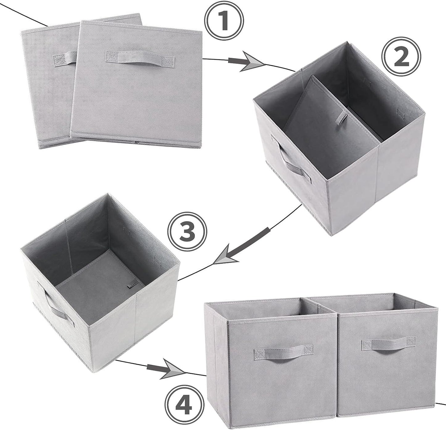 27x28x27 CM Dark Pink 8-Pack Foldable Storage Cubes - Fabric Bookcase Organizers for Toys and More