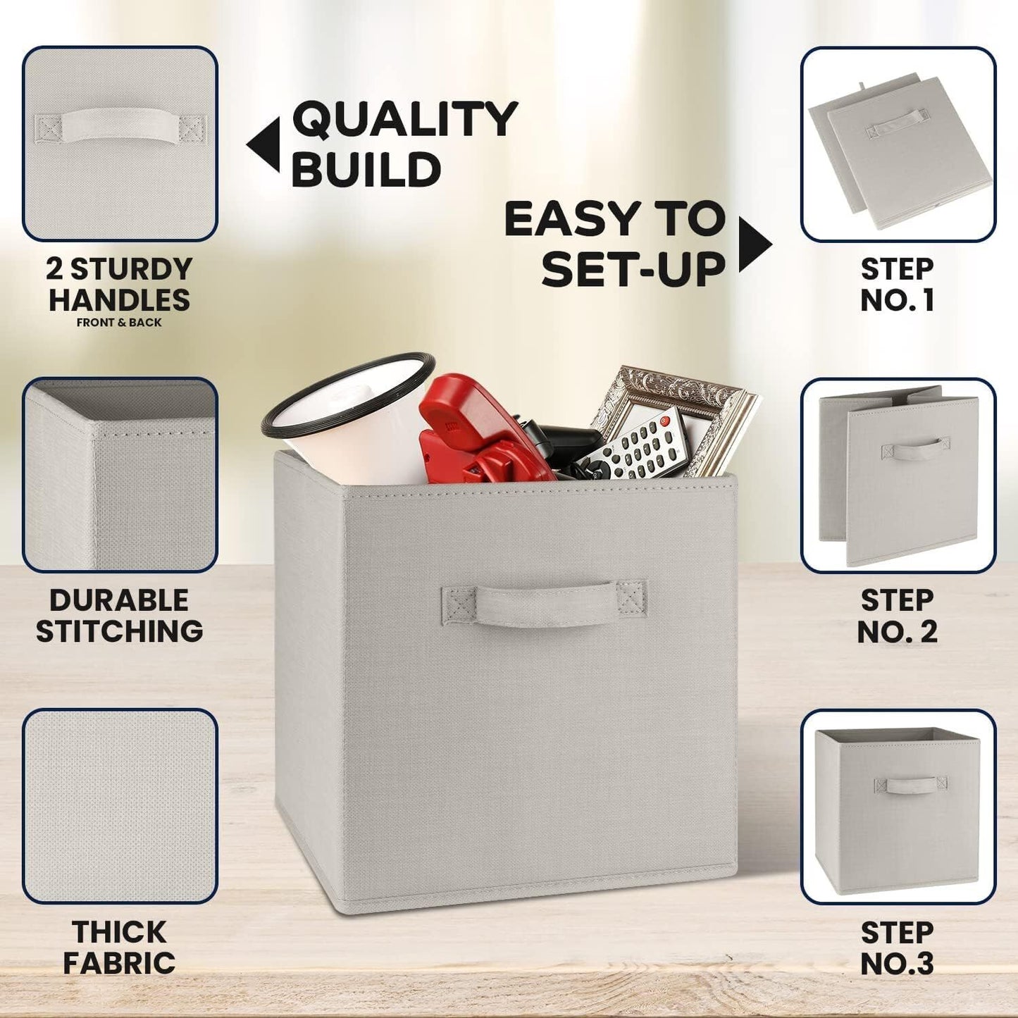 27x28x27 CM Light Purple 8-Pack Foldable Storage Cubes - Fabric Bookcase Organizers for Toys and More