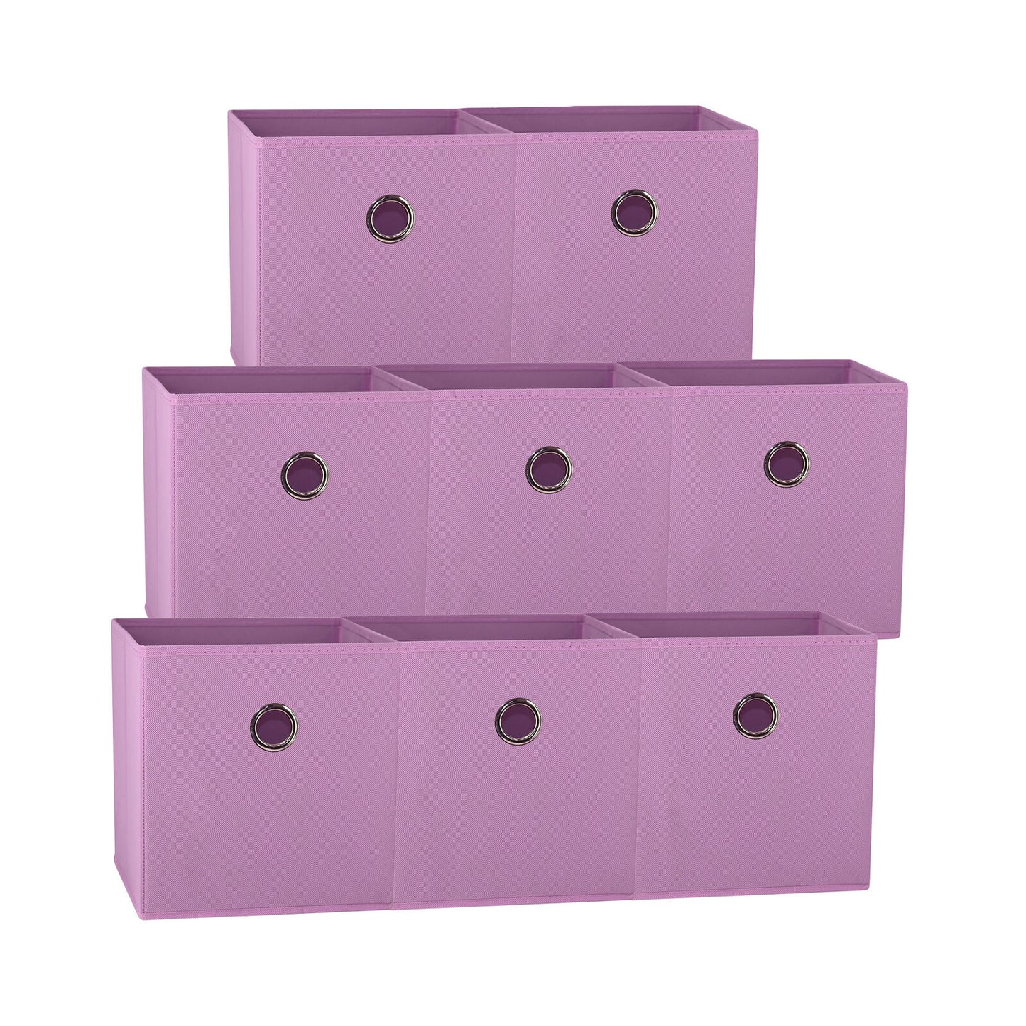 27x28x27 CM Light Pink 8-Pack Foldable Storage Cubes - Fabric Bookcase Organizers for Toys and More