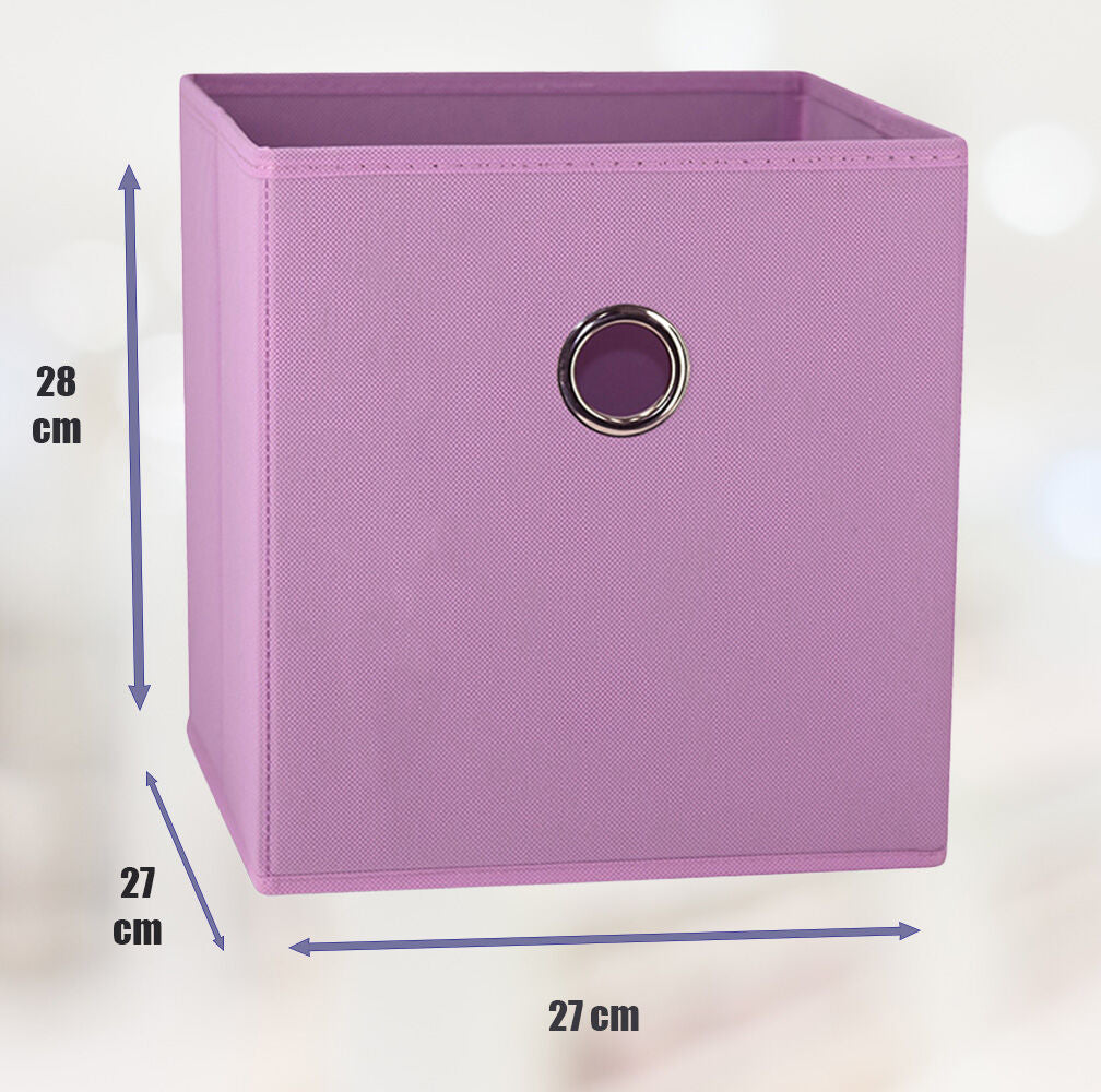 27x28x27 CM Light Pink 8-Pack Foldable Storage Cubes - Fabric Bookcase Organizers for Toys and More