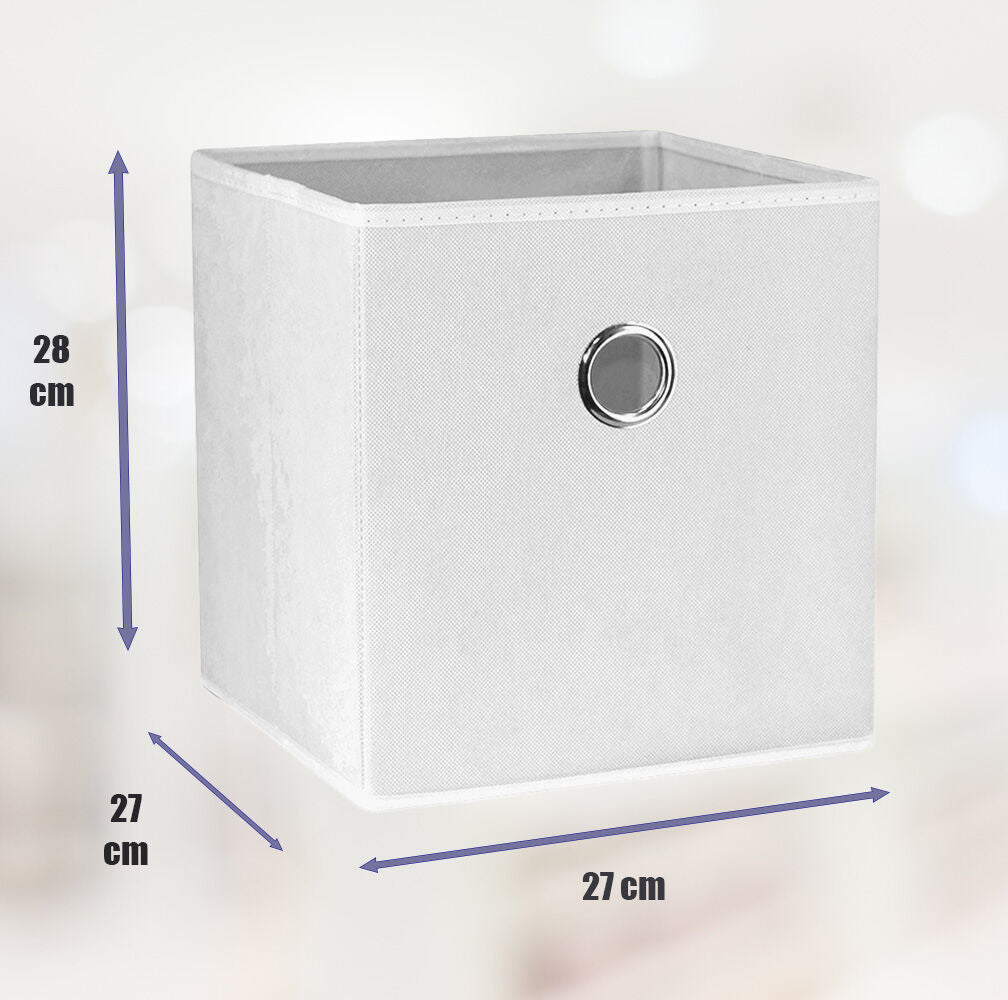 White 8-Pack Foldable Storage Cubes - Fabric Bookcase Organisers