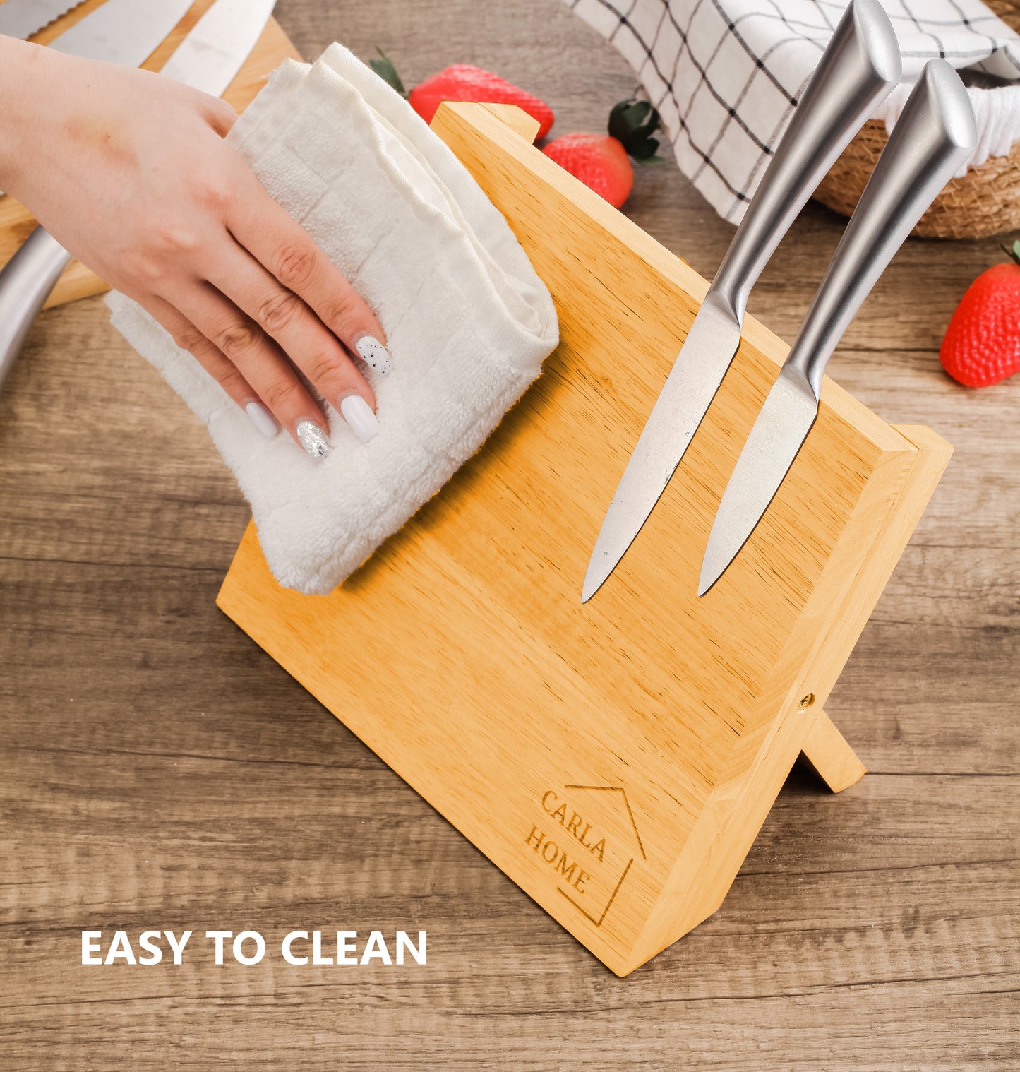 Natural Bamboo Magnetic Knife Block Holder