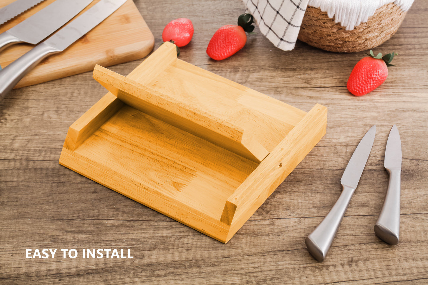 Natural Bamboo Magnetic Knife Block Holder