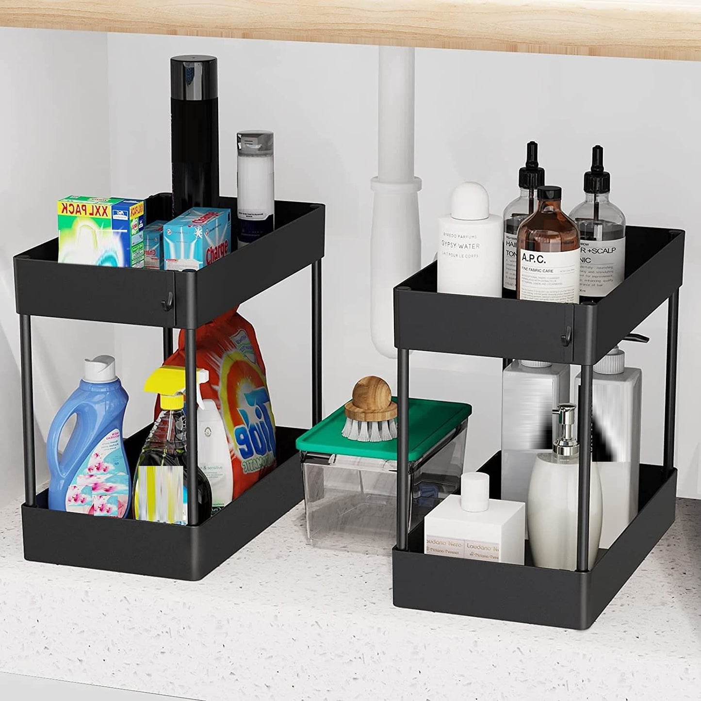 Under Sink Organizer, Shelf Storage Rack 2 Tier Storage Nook