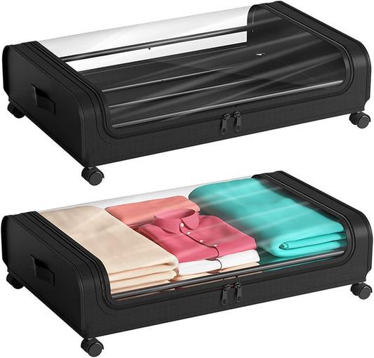 Under Bed Rolling Storage Containers with 50L Large Capacity and Wheels