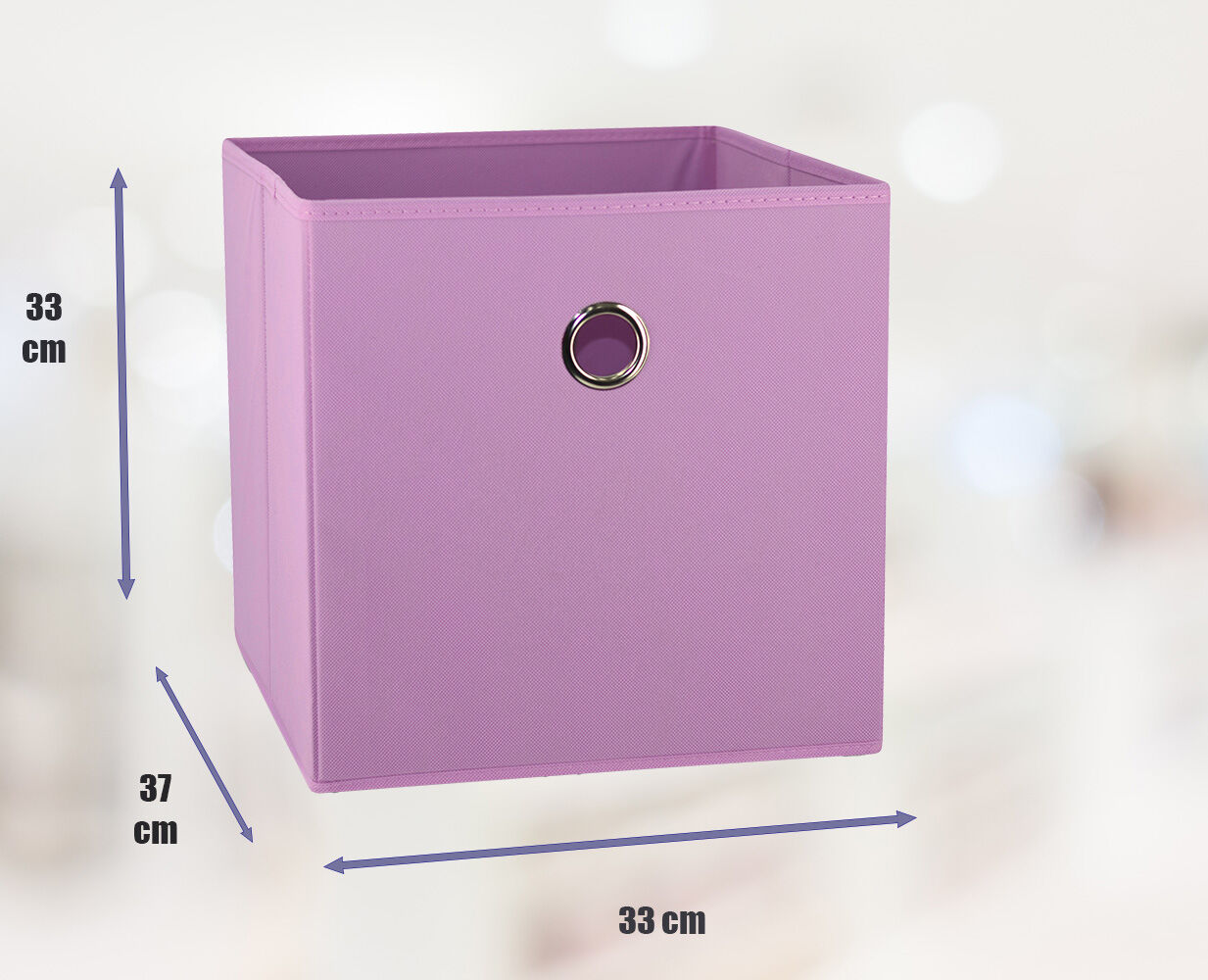 Light Pink 6-Pack Foldable Storage Cubes - Fabric Bookcase Organisers