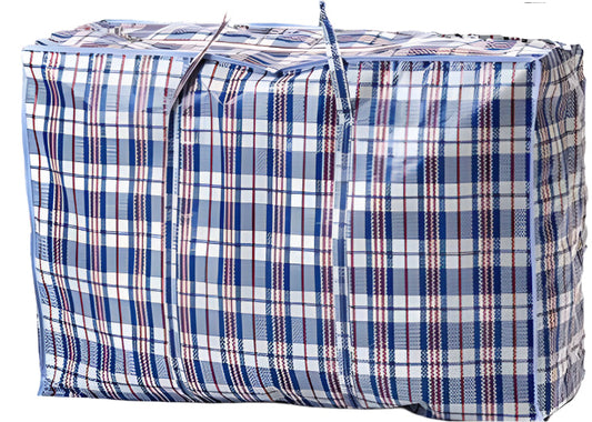 1x Large Stripe Bag Packing Storage Strip Zip Shopping Travel Check House Moving 78cm x 90cm x 25cm