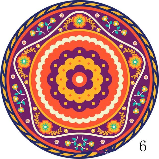 Set of 6 Mandala Ceramic Drink Coasters
