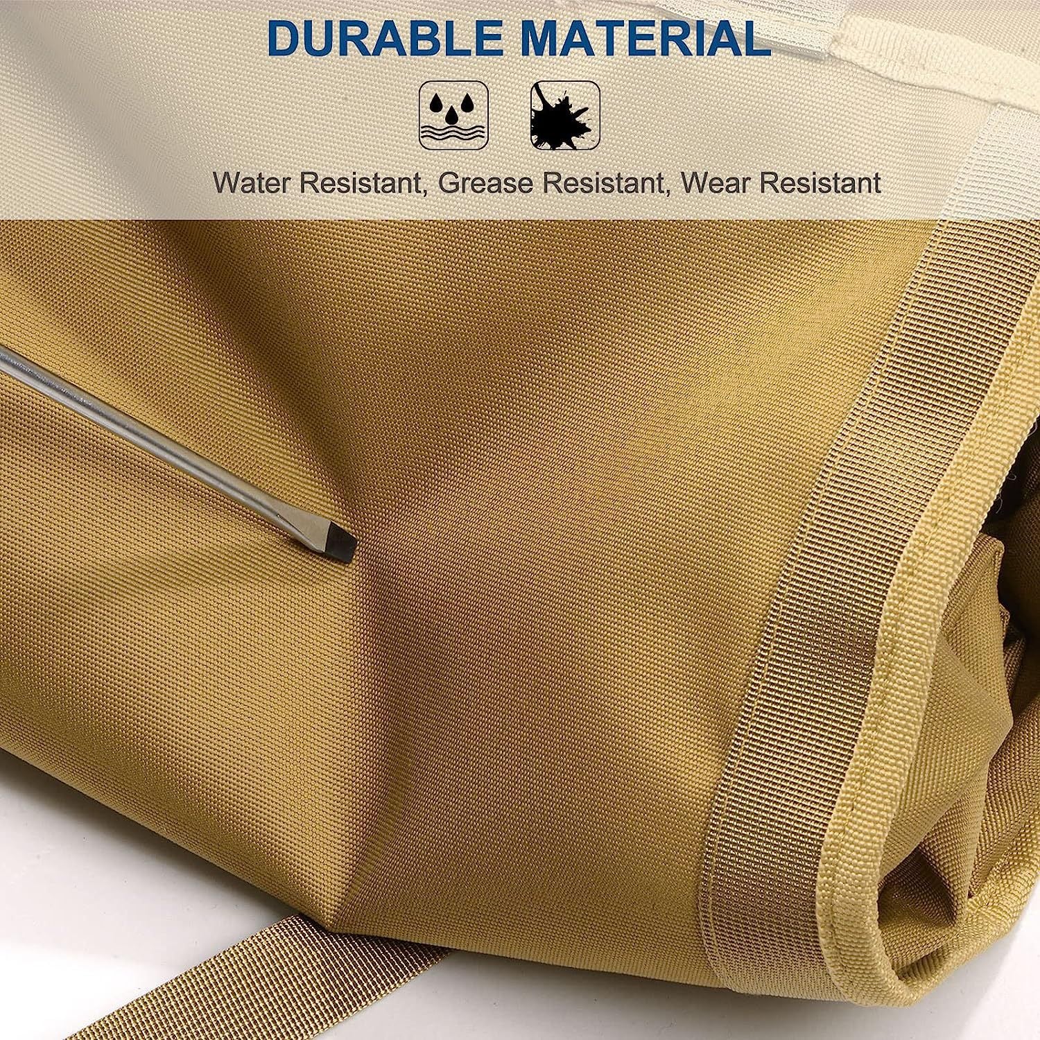Portable Roll-Up Tool Organizer with Zippered Pockets
