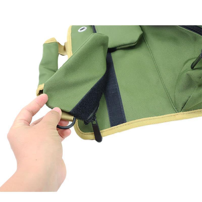 Portable Roll-Up Tool Organizer with Zippered Pockets