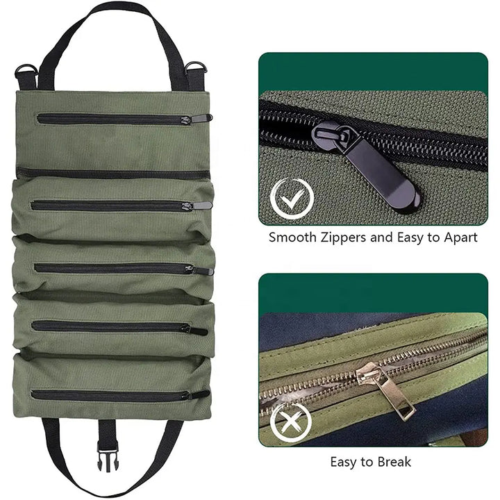 5-Pocket Roll-Up Tool Bag Organizer