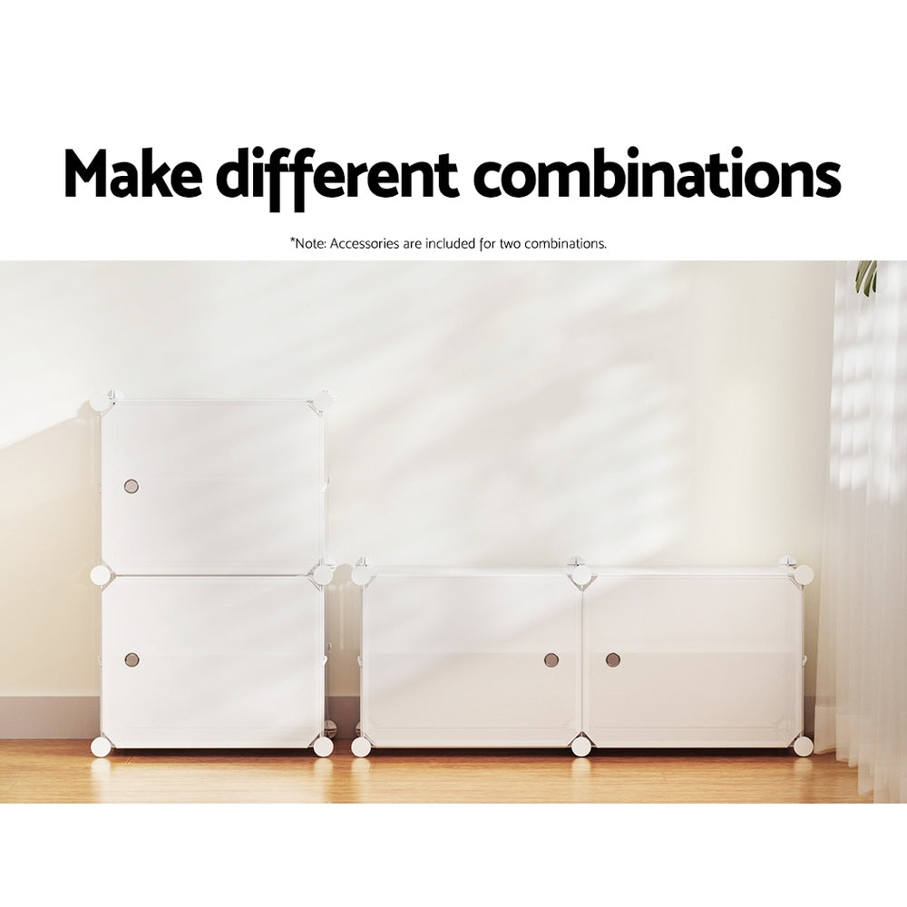 Shoe Cabinet DIY White Storage Cube Portable Organiser Stand