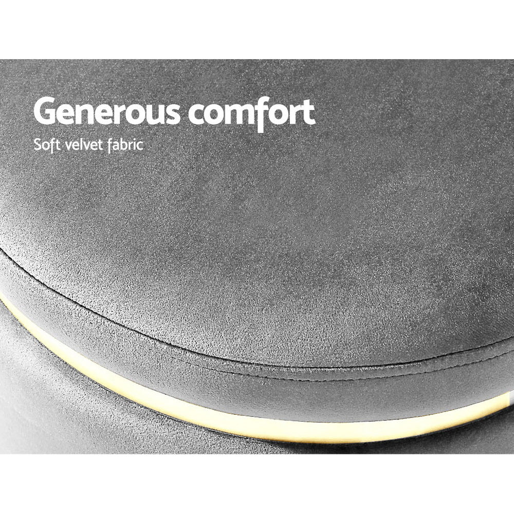 Ottoman Foot Stool Velvet - Grey