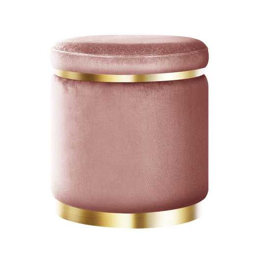 OTTOMAN Foot Stool Velvet - Pink