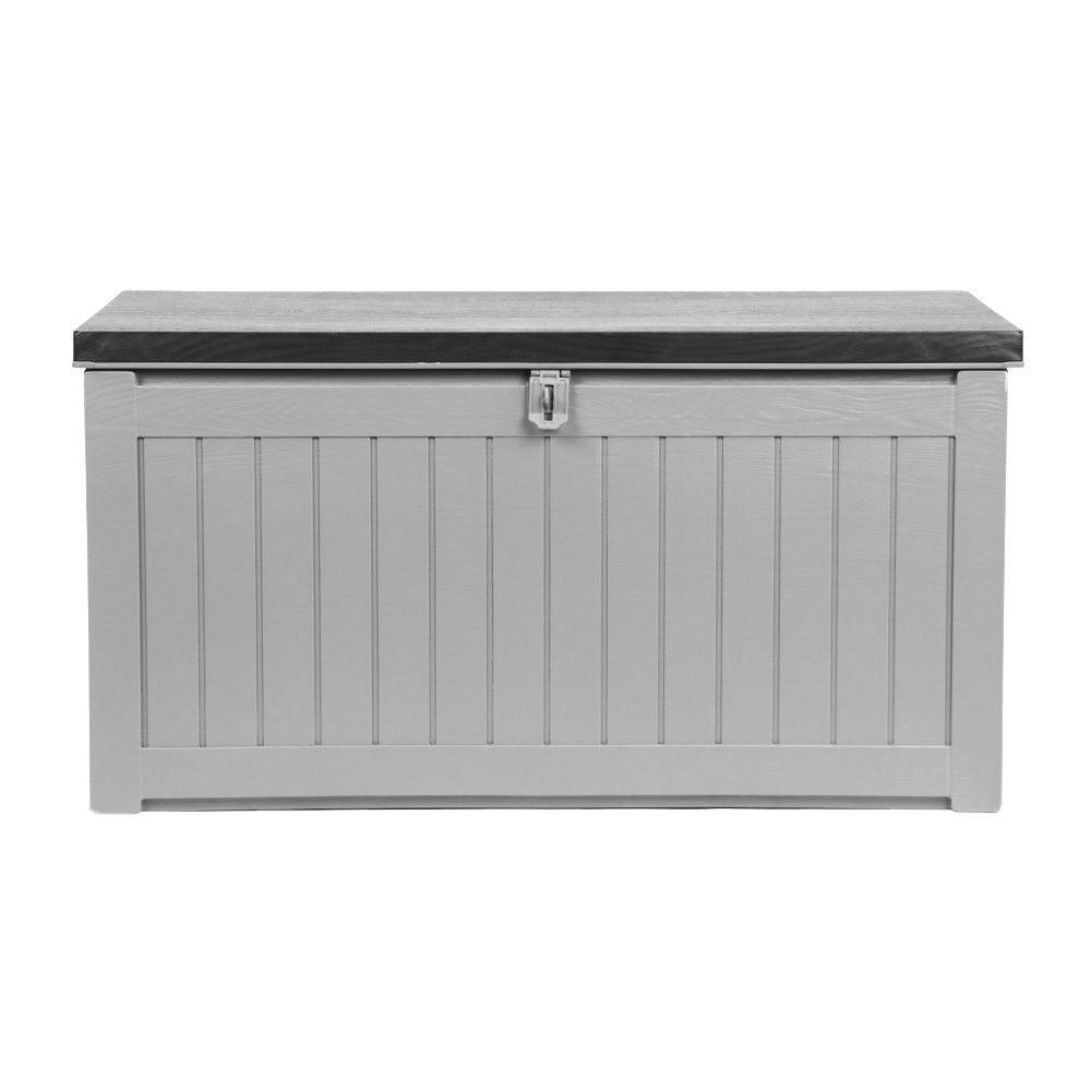 Outdoor Storage Box Garden Seat 190L - Grey/Black
