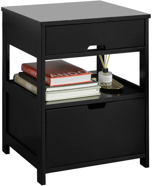 bedroom storage, bedside table, storage nook