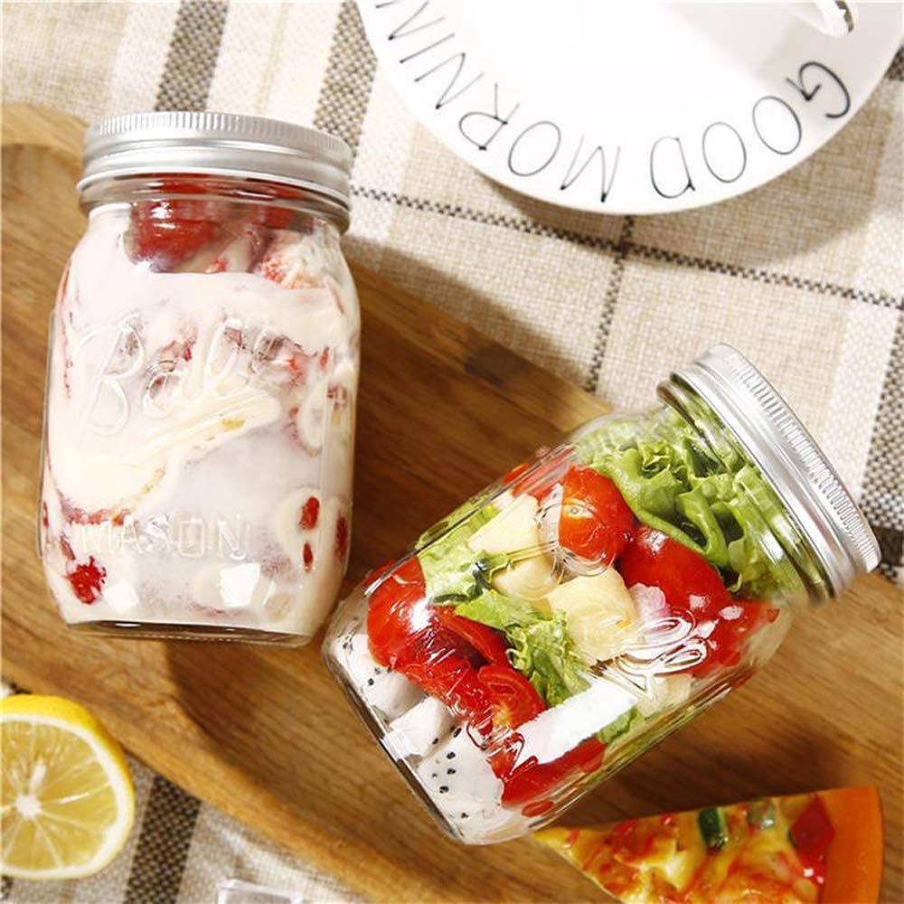 Canning Jars - 12 Pieces 480ml Empty Glass Spice Bottles with Airtight Lids and Labels